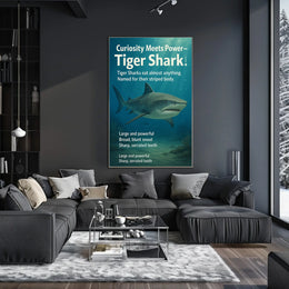 Curiosity Meets Power Tiger Shark Poster