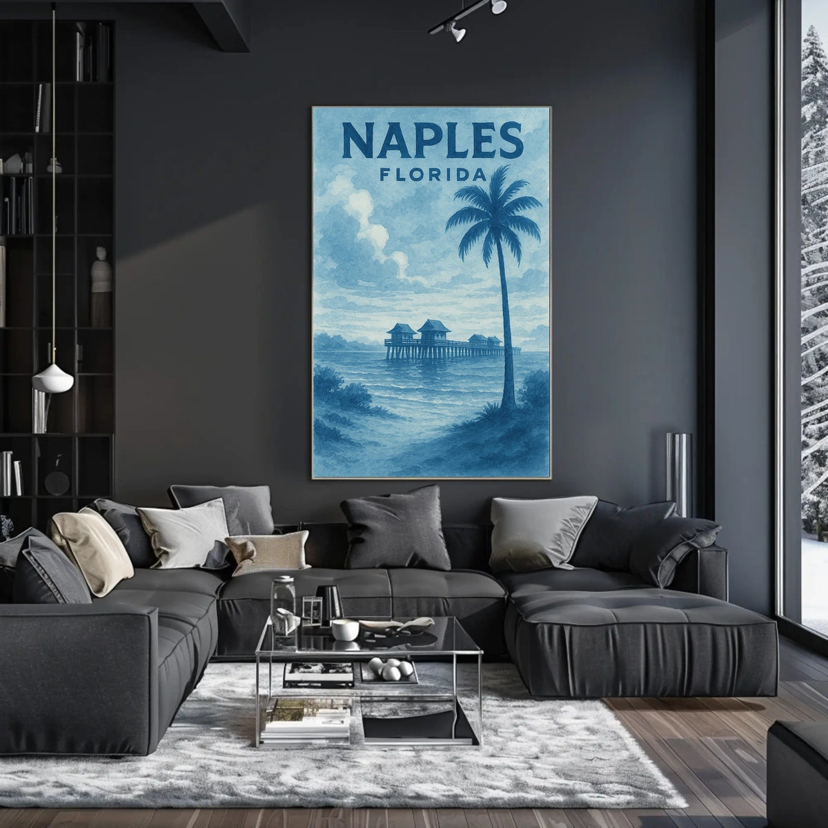 Naples Florida Poster Wall Art Coastal Beach Vibes 18x24