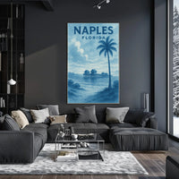 Naples Florida Poster Wall Art Coastal Beach Vibes 18x24