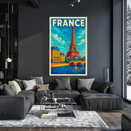 France Eiffel Tower Illustration Poster