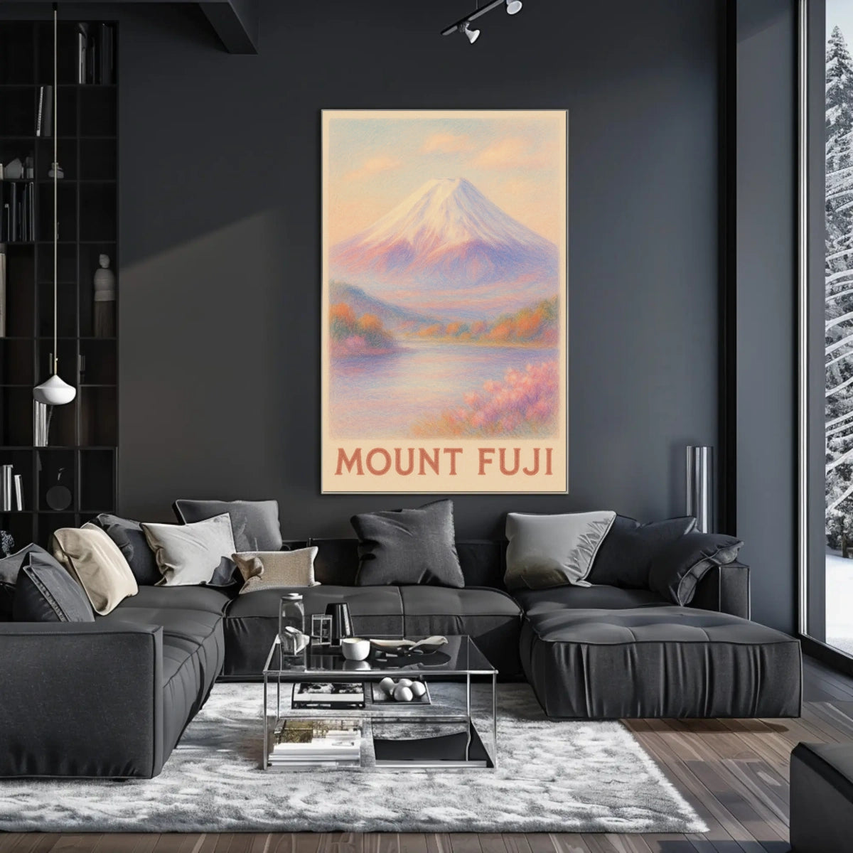 Mount Fuji Tranquil Landscape Abstract Poster