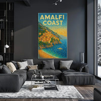 Amalfi Coast Poster Wall Art For Coastal Home Decor