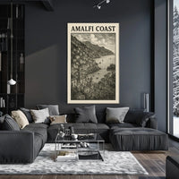 Amalfi Coast Poster Wall Art 18x24 Coastal Decor Print
