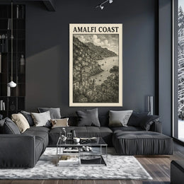 Amalfi Coast Poster Wall Art 18x24 Coastal Decor Print