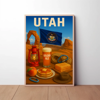Utah Delicate Arch Pancakes Flag Ale Travel Poster