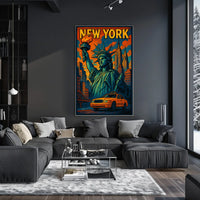 New York Vibes Poster Cityscape Wall Art Print 18x24