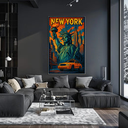 New York Vibes Poster Cityscape Wall Art Print 18x24