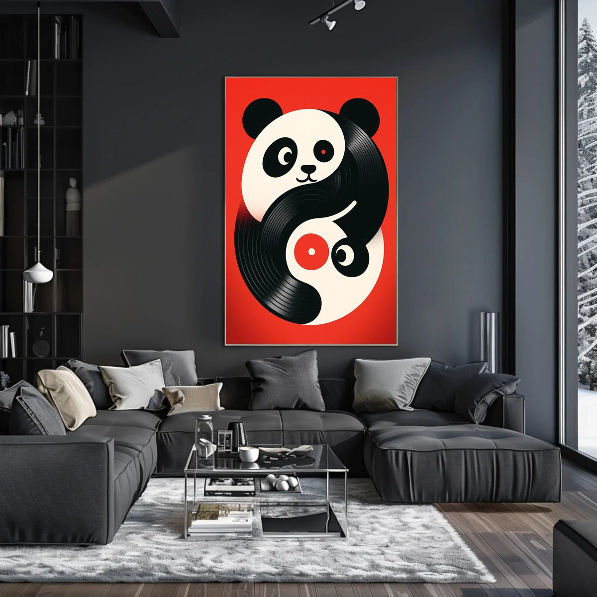 Yin-Yang Panda Vinyl Poster