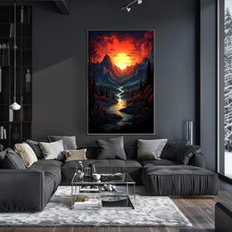 Radiant Mountain Sunset Poster