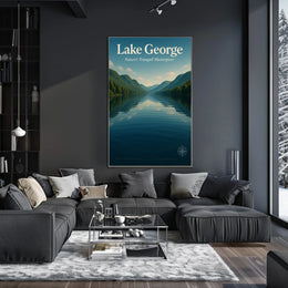 Lake George New York Scenic Poster Vintage Wall Art