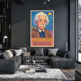 Einstein Relativity Vintage Science Curious Poster