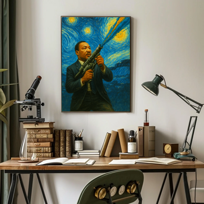 Martin Luther King Jr Starry Night Blaster Heroic Standoff Vintage Travel Poster