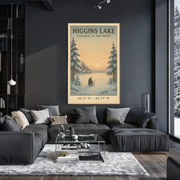 Higgins Lake Stillness in the Snow Poster
