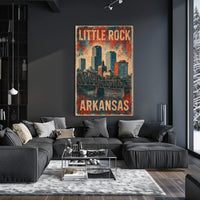 Little Rock Vintage Skyline Retro Nostalgia Poster