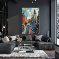 Dublin Cityscape Vibrant Architecture Travel Poster