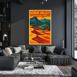 Kobuk Valley National Park Landscape Retro Art Deco Poster