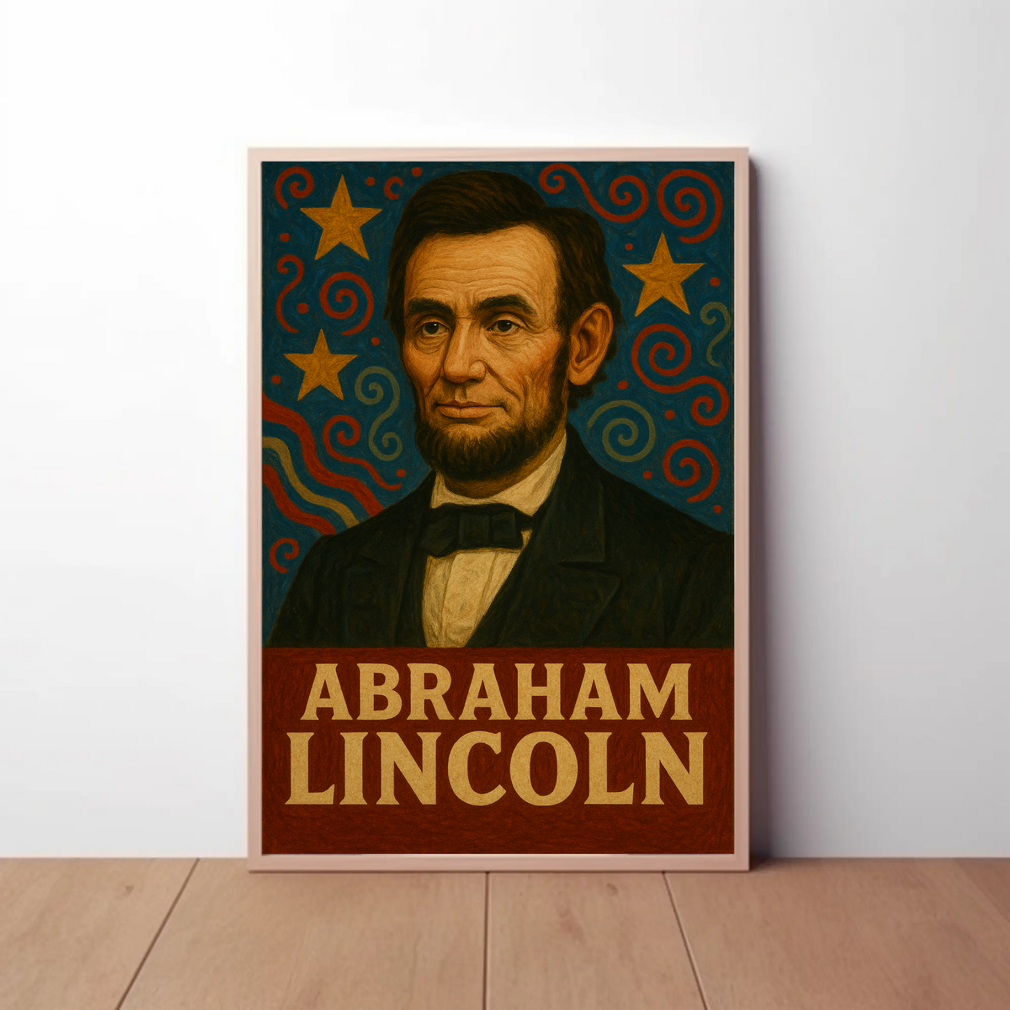 Abraham Lincoln Patriotic Portrait Vintage Poster