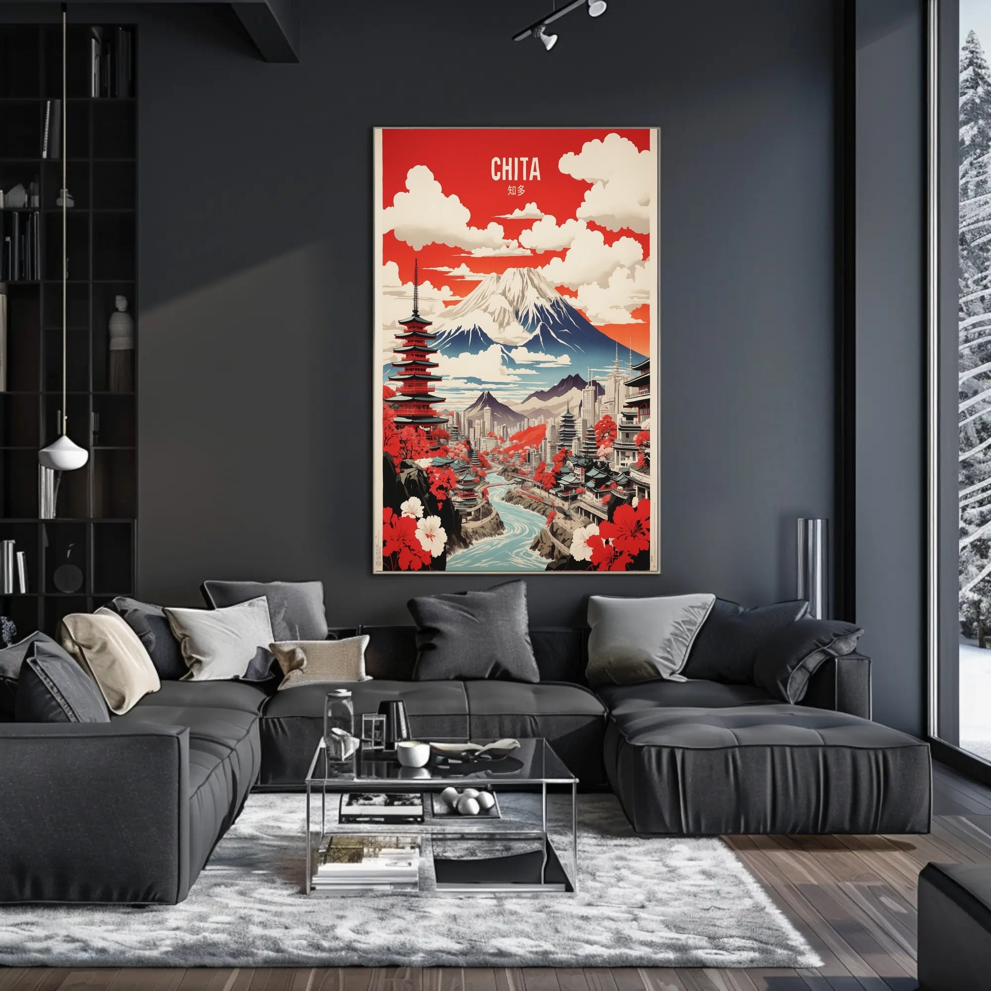 Japanese Fusion Landscape Art Print Cultural or Heritage Poster