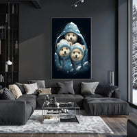 Polar Bear Cubs Winter Wonderland Art Poster