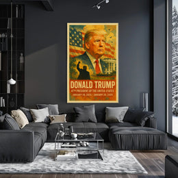 Donald Trump 47th President of the United States Layered Digital Collage Poster
