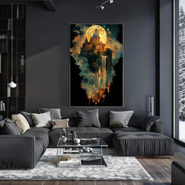 Enchanted Castle Under The Moon Poster