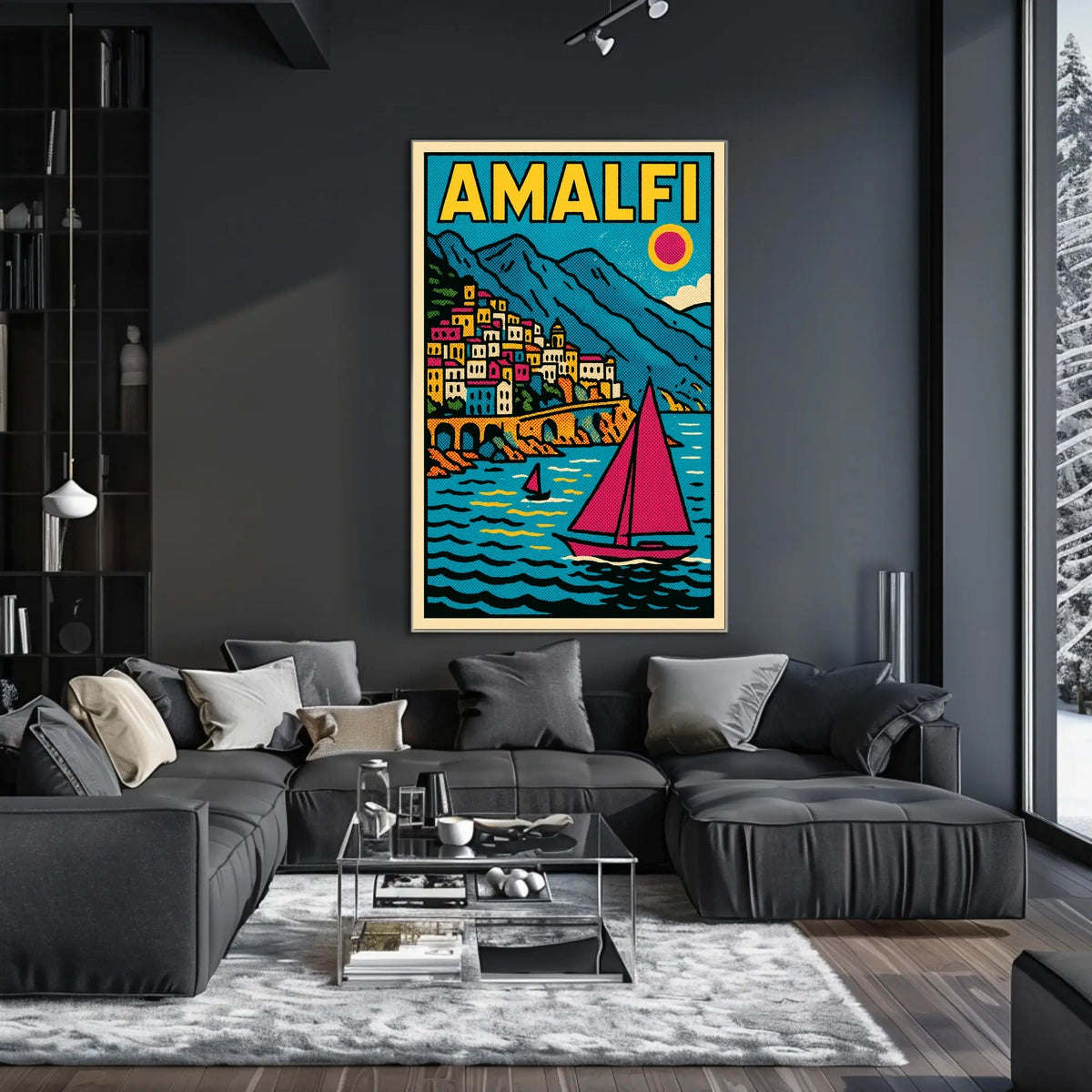 Amalfi Coast Vibrance Poster Wall Art for Coastal Decor