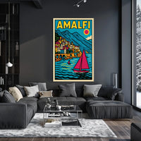 Amalfi Coast Vibrance Poster Wall Art for Coastal Decor