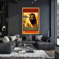 Majestic Lions in the Savannah Poster