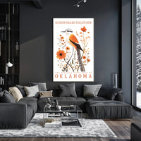 Scissor-tailed Flycatcher Poster with Orange Blossoms