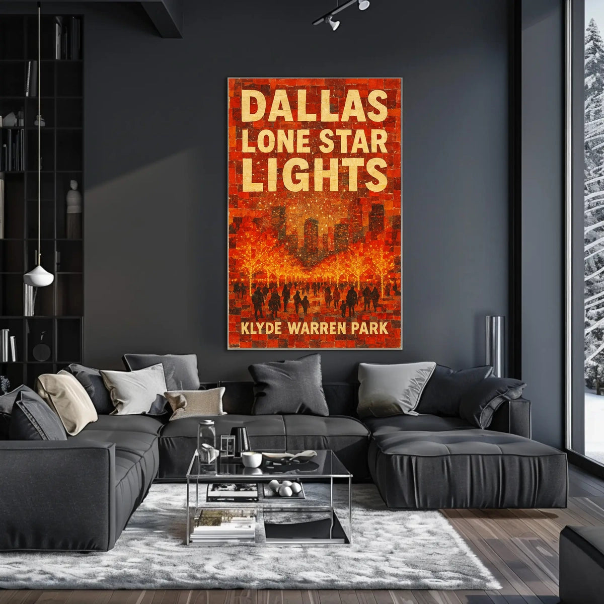 Dallas Lone Star Lights Cityscape Wall Art Print Poster