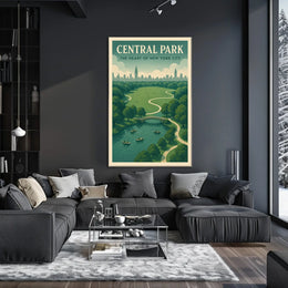 Central Park Skyline Art Travel Poster