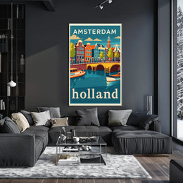 Amsterdam Holland Travel Poster