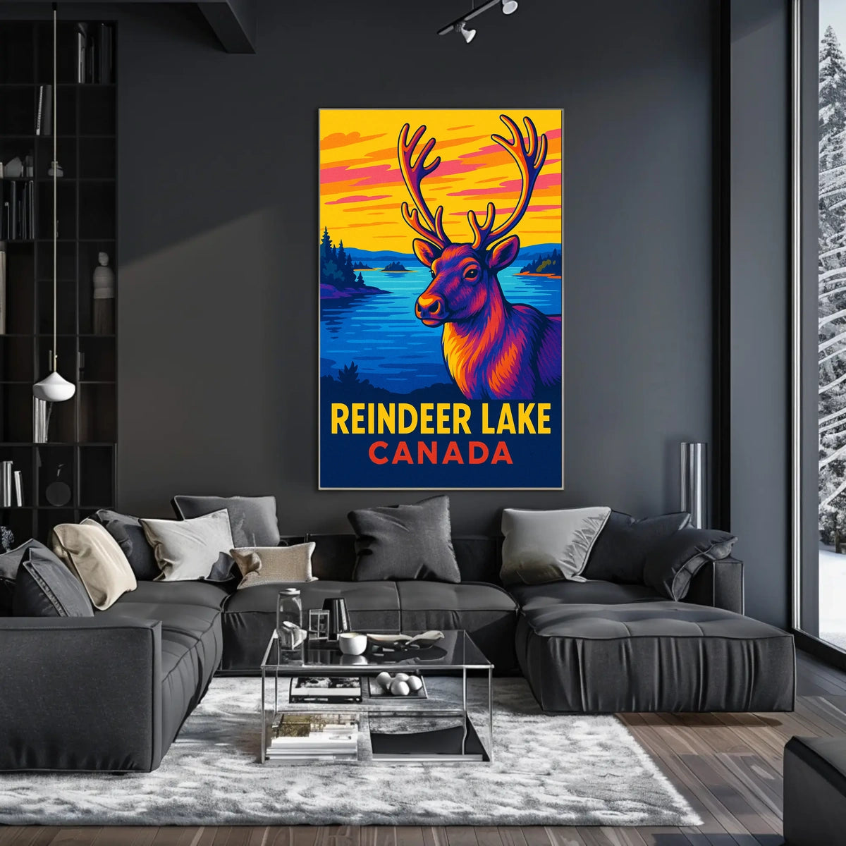 Reindeer Lake Canada Poster
