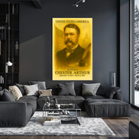Chester A. Arthur 21st President of the United States Vintage Watercolor Poster