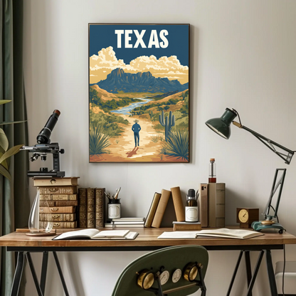 Texas Vintage Poster - Western Landscape
