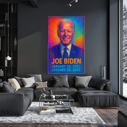 Joe Biden 46th President of the United States Neon Gradient Overlay Poster