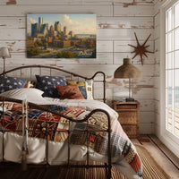 Detroit Skyline Cityscape Wall Art Photography Realism Minimalist Decor Enthusiasts Wanderlust Poster