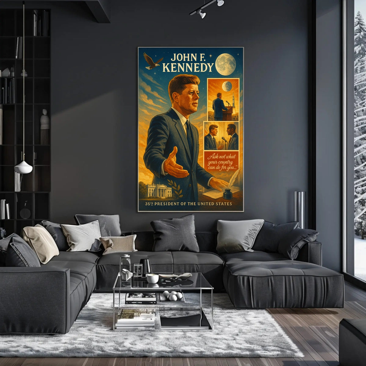 John F. Kennedy Inspirational Legacy Vintage Poster