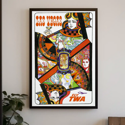Fly TWA to Las Vegas Vintage Poster by David Klein