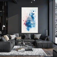 US Capitol Dome Americana Vintage Style Wall Art Poster