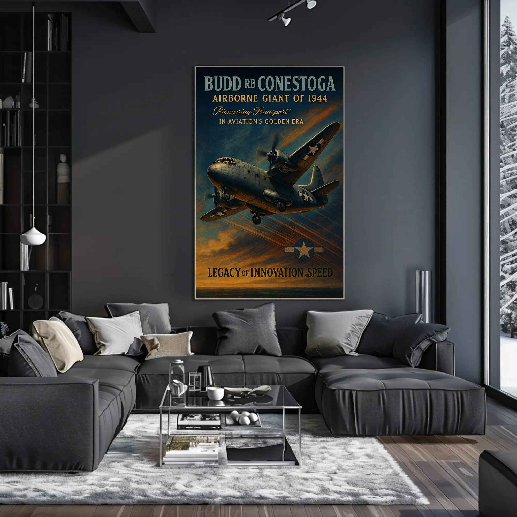 Budd RB Conestoga WWII Aviation Poster