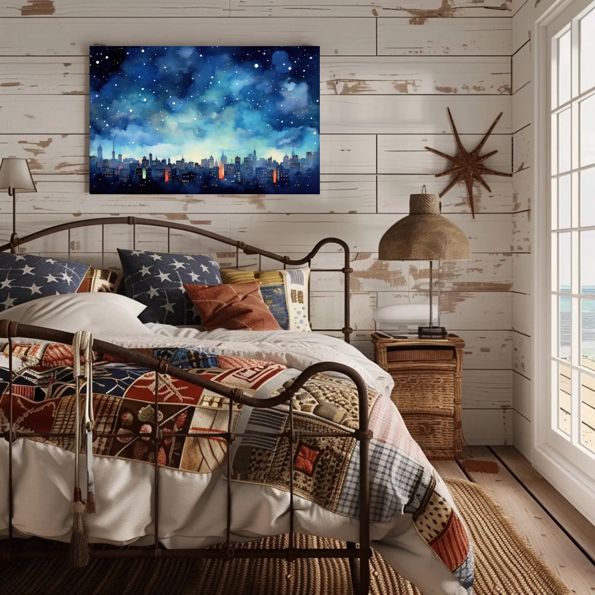 Starry Night Over the City Poster