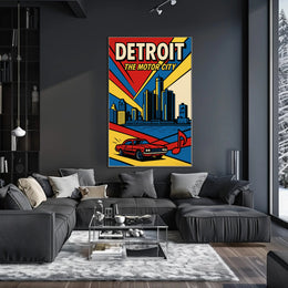 Detroit Vintage Travel Poster Wall Art Print