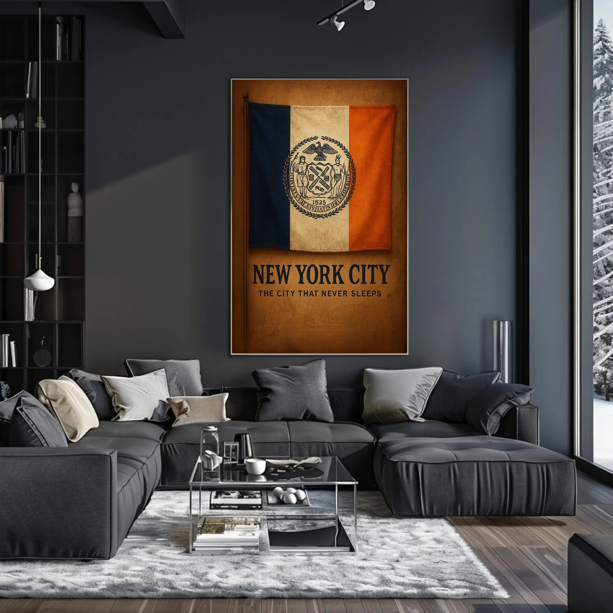 New York City Flag Vintage Nostalgia Country Flag Poster
