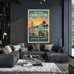 Charleston Vintage Travel Poster
