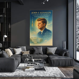John F. Kennedy Inspirational Leadership Art Poster