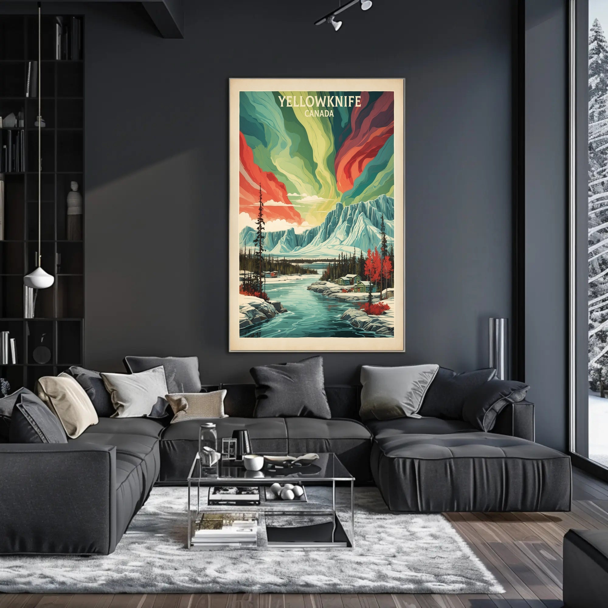 Yellowknife Aurora Travel Poster