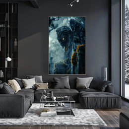 Gargoyle With Glowing Eyes Fantasy or Mythology Poster PosterGoat