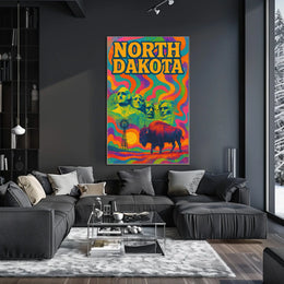 North Dakota Psychedelic Poster
