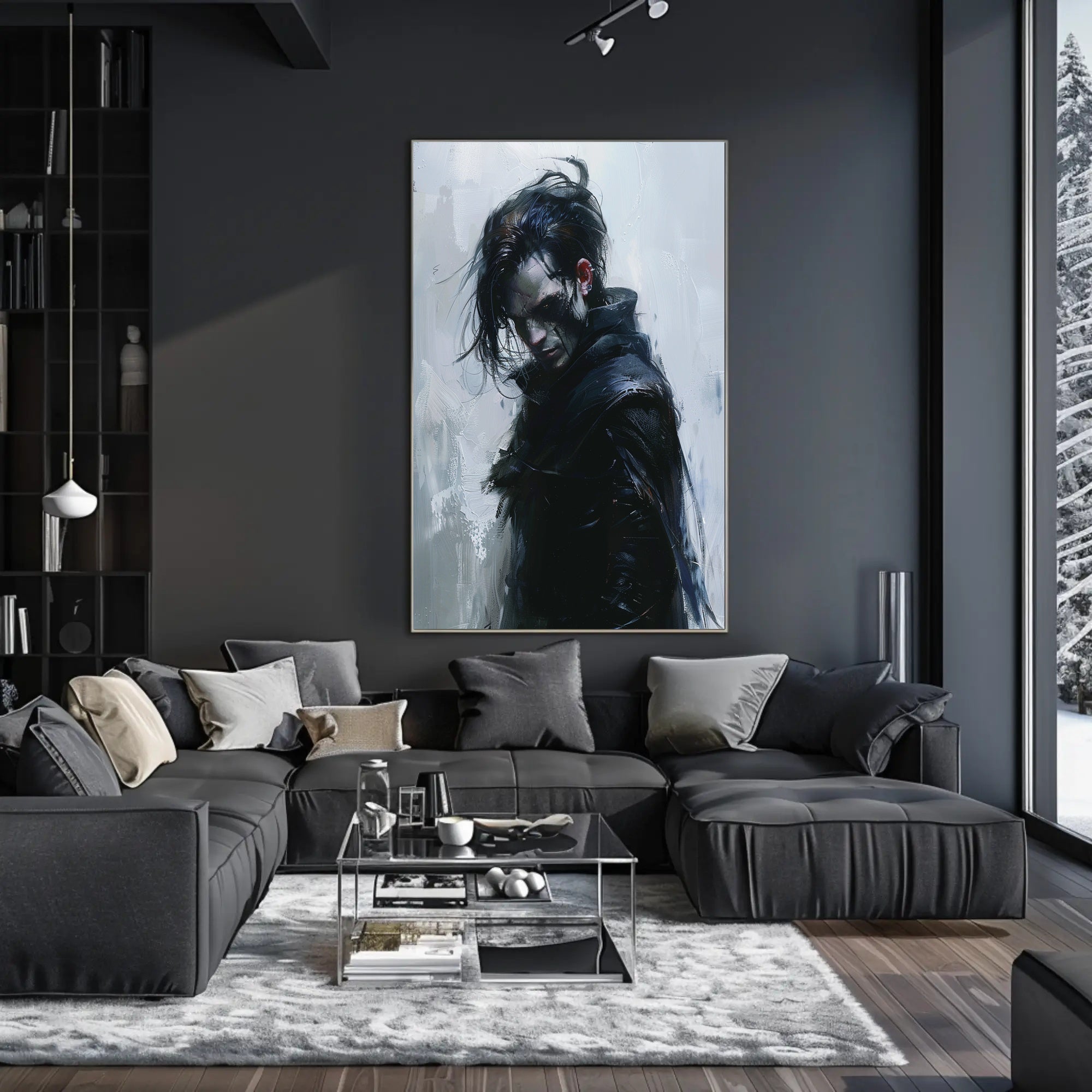 Mysterious Warrior in Dark Fantasy Poster Art PosterGoat